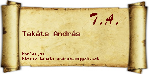 Takáts András névjegykártya
